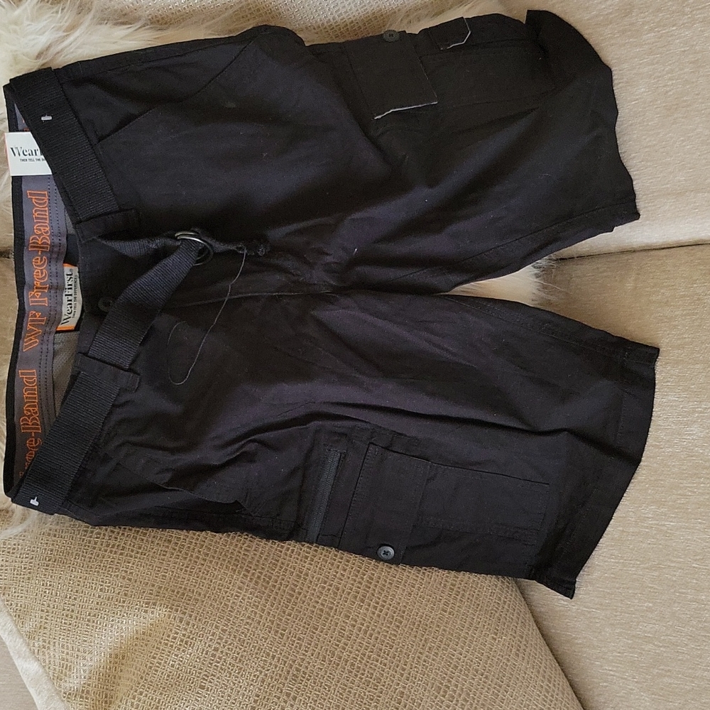 Men Black Cargo shorts